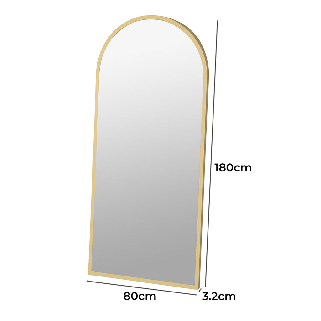 NNEIDS Yezi Floor Mirror Full Length Mirrors 1.8M Gold White
